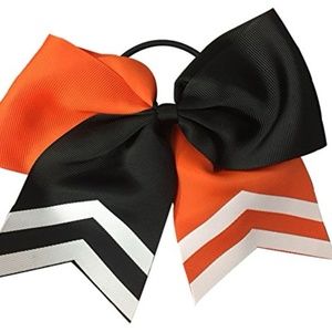 Soft Ball Hair Bow - Orange & Black